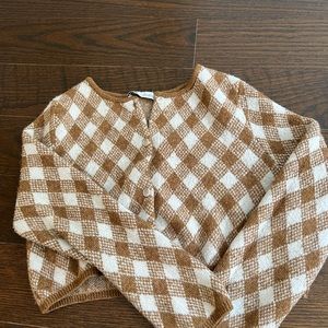 Zara cropped plaid sweater :)